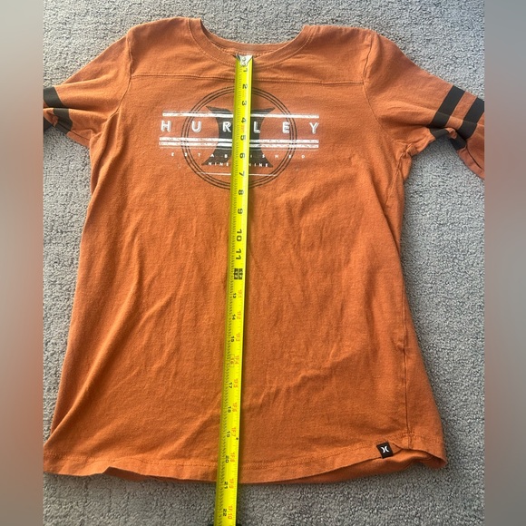 Hurley Orange 3/4 Sleeve Logo Tee | Surf Skate Casual Shirt | Size S - Picture 6 of 8